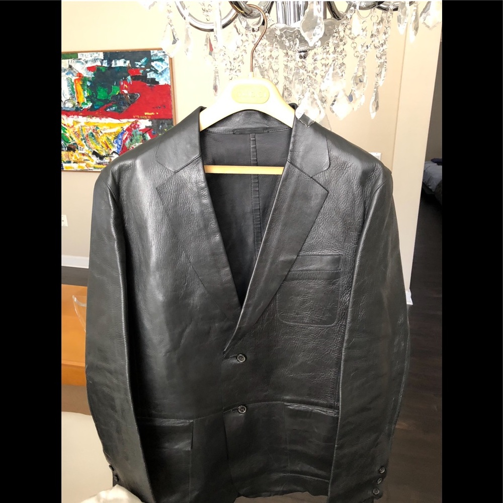 Gucci Leather Bleizer Dark Gray size 48